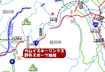 カムイスキーリンクス野外スポーツ地域位置図