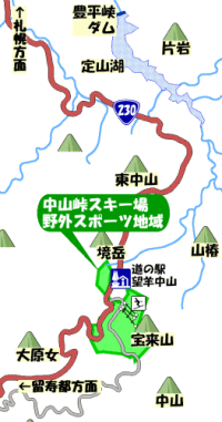 中山峠スキー場野外スポーツ地域位置図