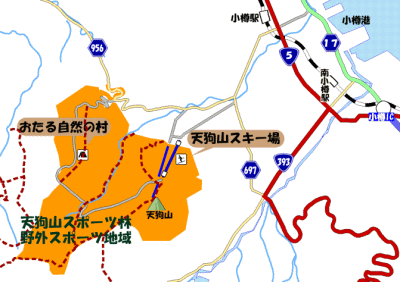 天狗山スポーツ林野外スポーツ地域位置図