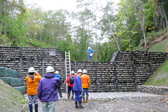 中川町と治山工事現場での現地検討会