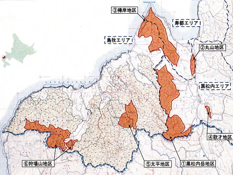 北限のブナ復元プロジェクト位置図