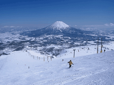 ひらふスキー場より羊蹄山を望む（倶知安町）