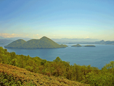 洞爺湖中島の全景