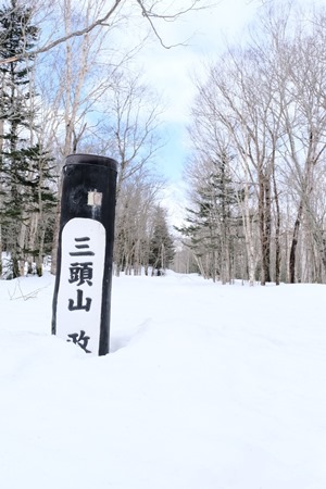 登山口の標柱（高さ４ｍ）