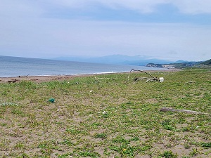 清掃後　海岸も空も晴れ晴れ！