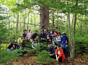 巨樹の前で記念撮影