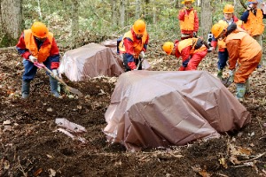 シートで密閉するため隙間を埋める