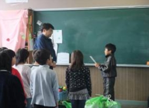 児童代表による植樹宣言