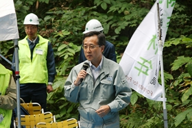 松井積丹町長の主催者挨拶