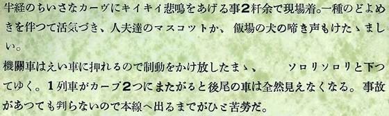 小さなカーブにキイキイ悲鳴を上げること2キロメートル余りで現場着。一種のどよめきを