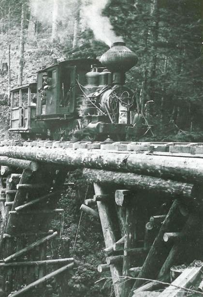 大町、層雲峡事業所間に架設された木橋（高さ50m）試運転