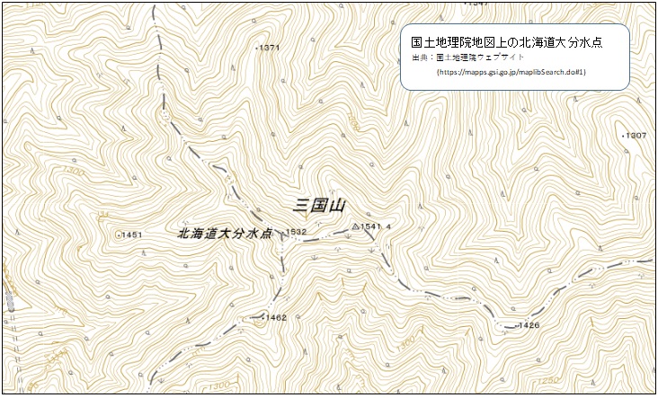 地理院地図の分水点