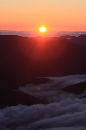 桂月岳でのご来光