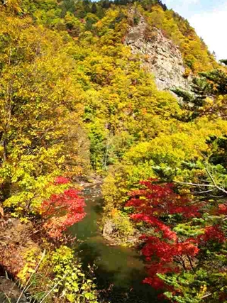 旧豊林荘から朝日岳方向の様子