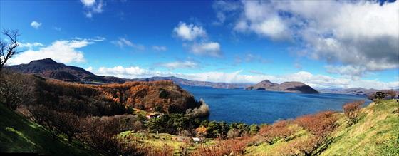 壮瞥町公園から　有珠山～洞爺湖中島～少し羊蹄山