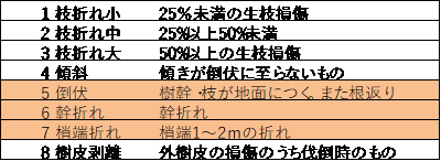 表1損傷の区分