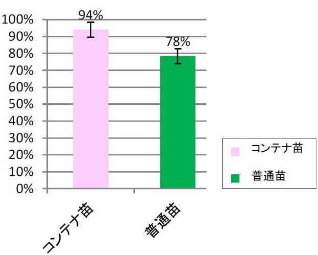 三光山:センター試験地 スギ活着率