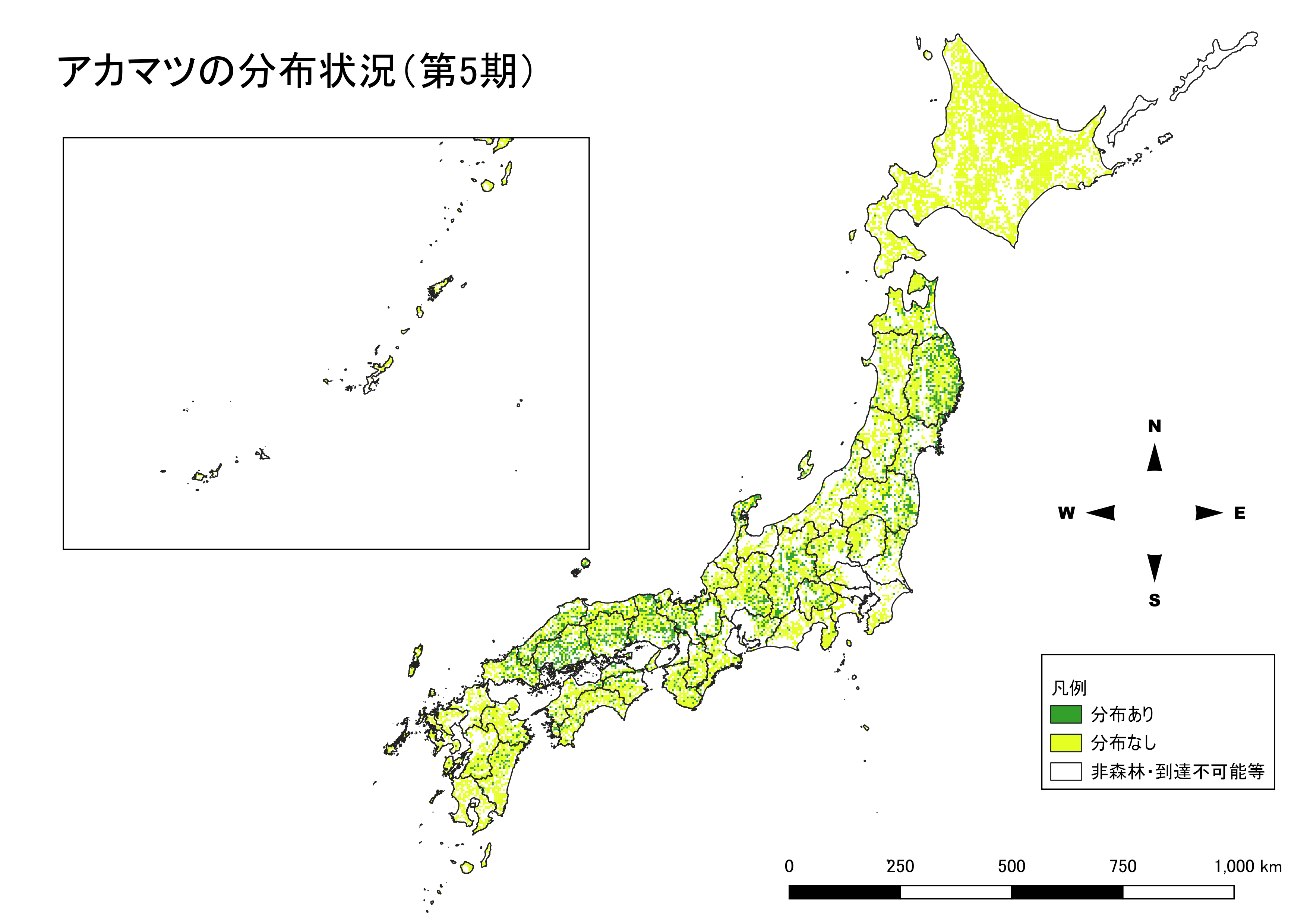 アカマツの分布図（第5期）