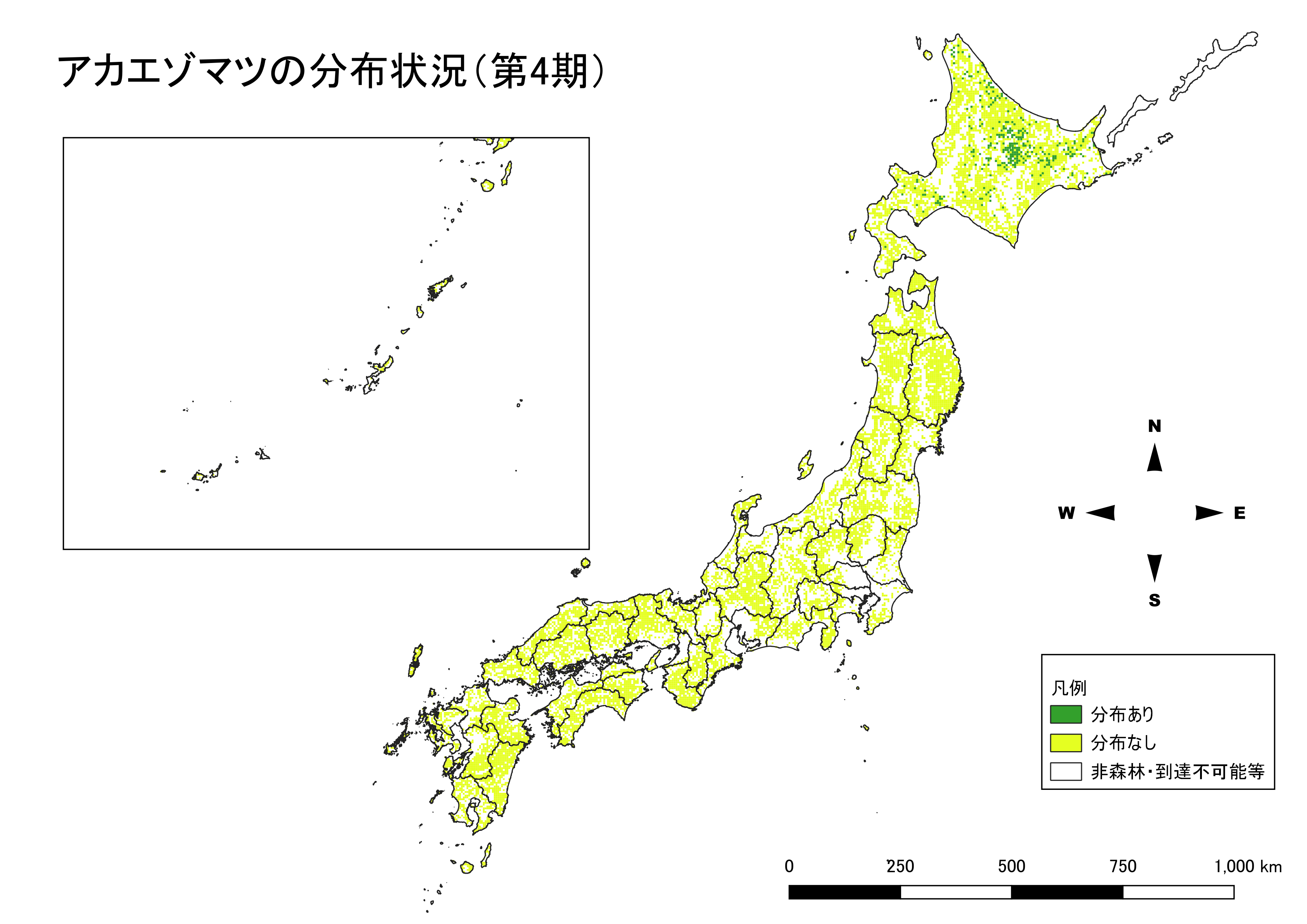アカエゾマツの分布図（第4期）
