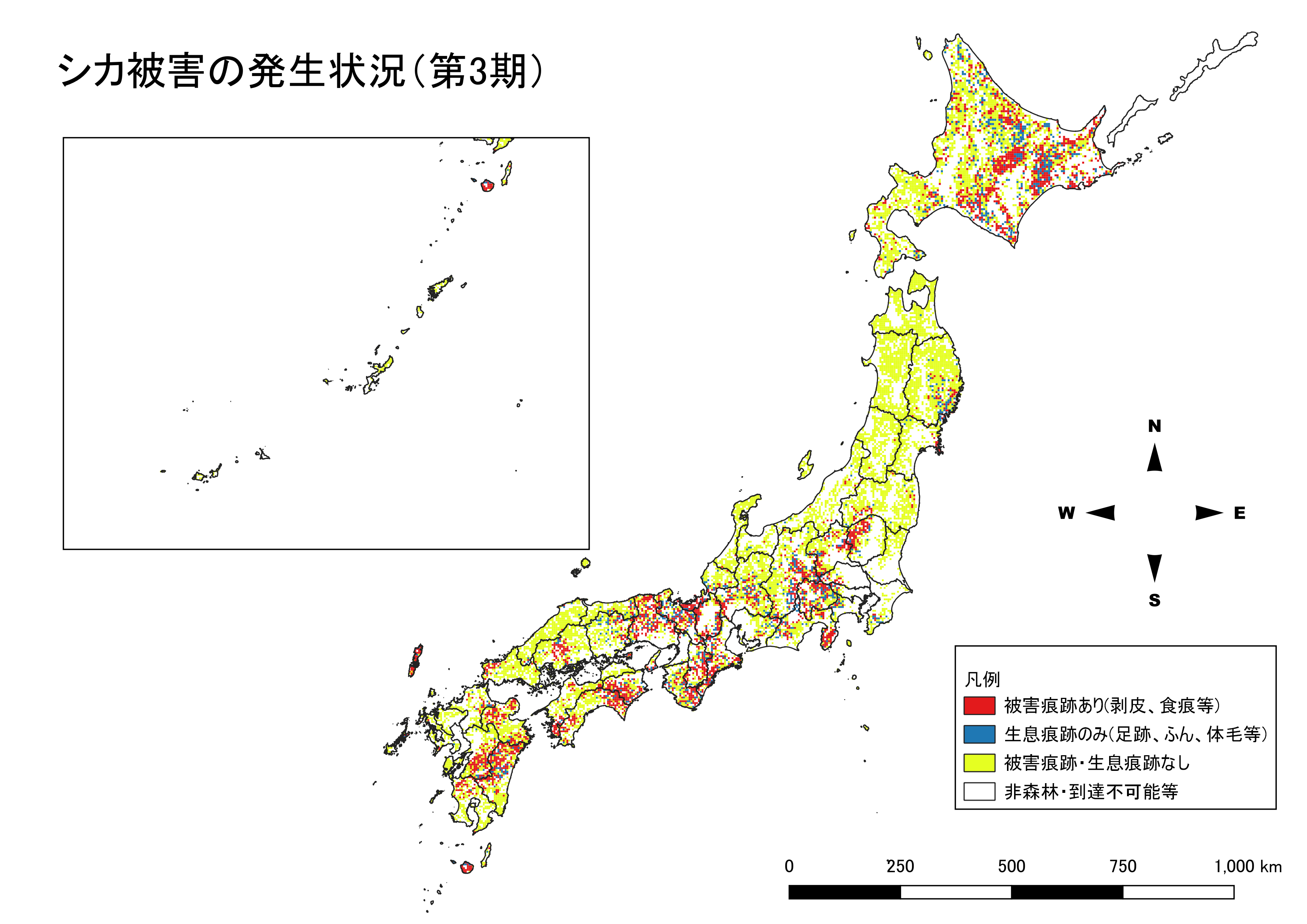 シカ情報の分布図（第3期）