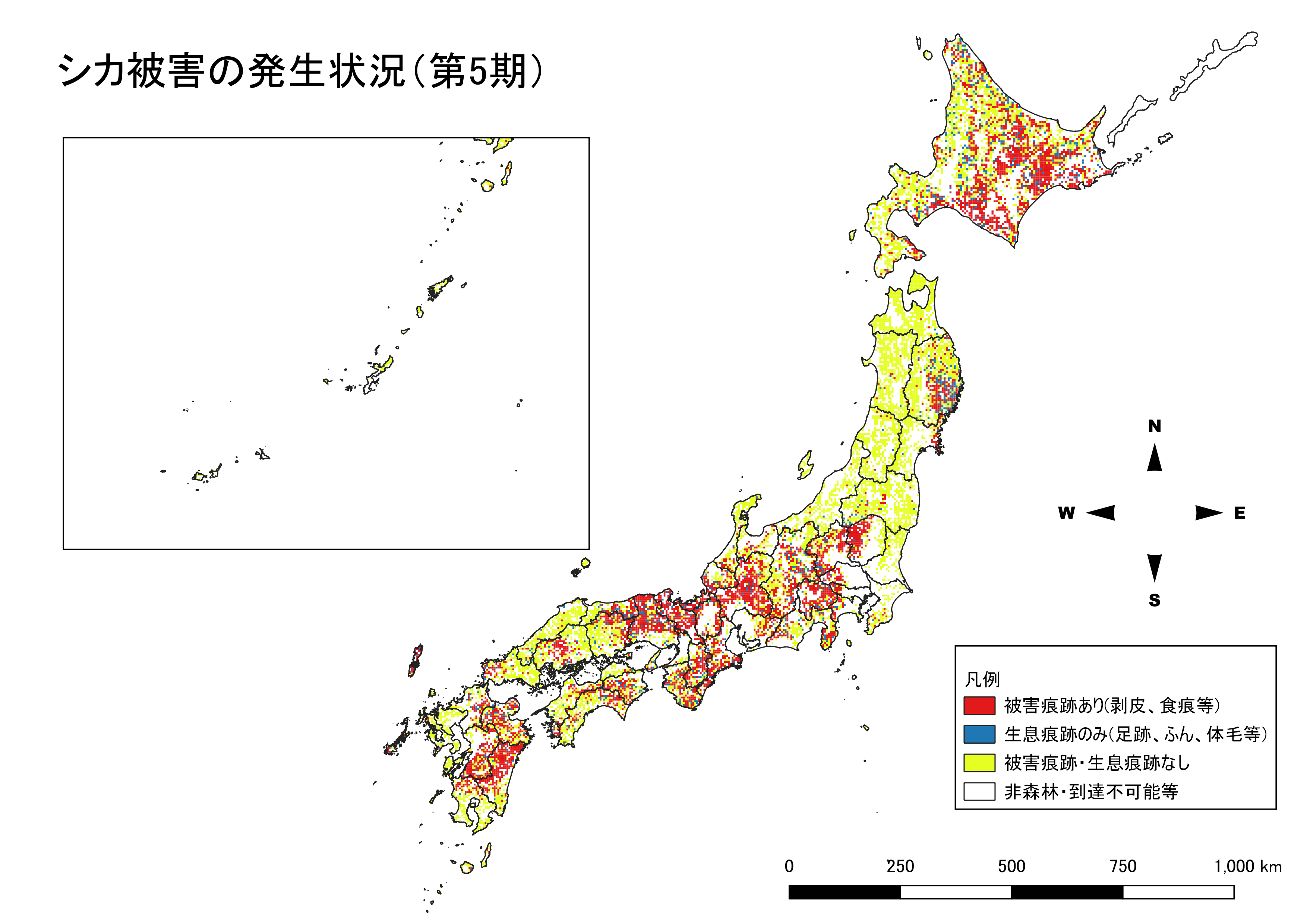 シカ情報の分布図（第5期）
