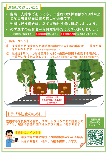危険木・支障木の伐採届不要（チラシ裏）