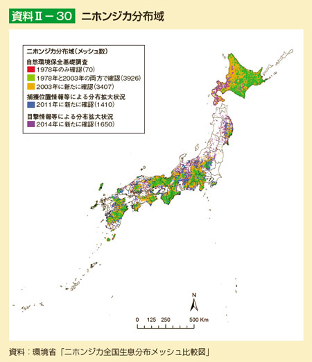 ニホンジカ分布域