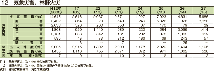 気象災害、林野火災