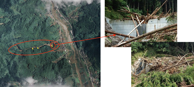 治山ダム(平成27(2015)年度施工)による流木の流出等の抑制効果