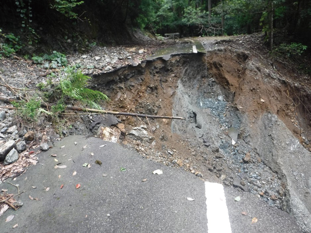 大雨による林道被害 熊本県八代市