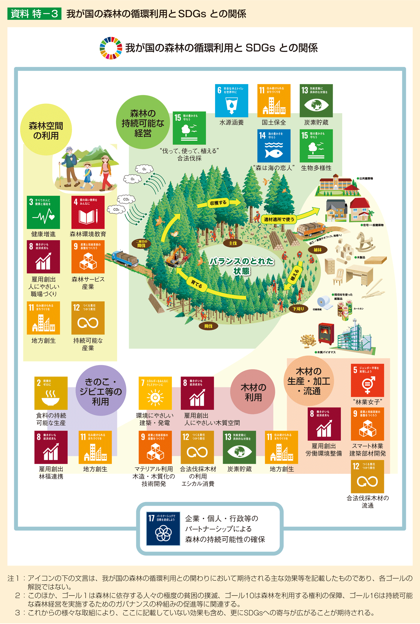資料 特-3 我が国の森林の循環利用とSDGsとの関係