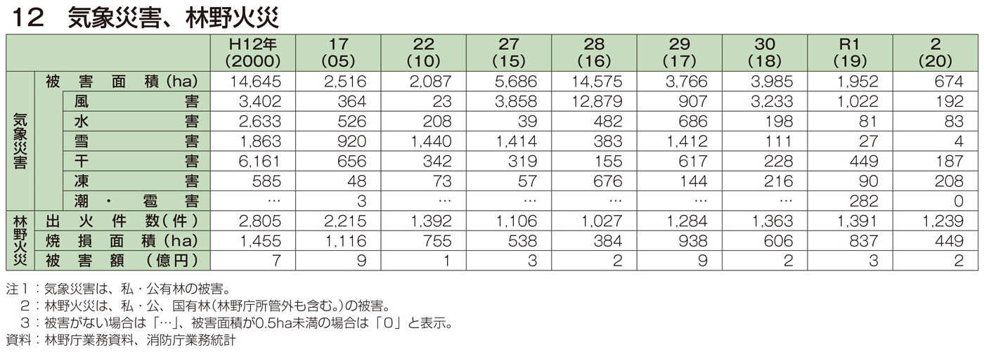 12 気象災害、林野火災