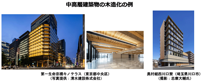 中高層建築物の木造化の例