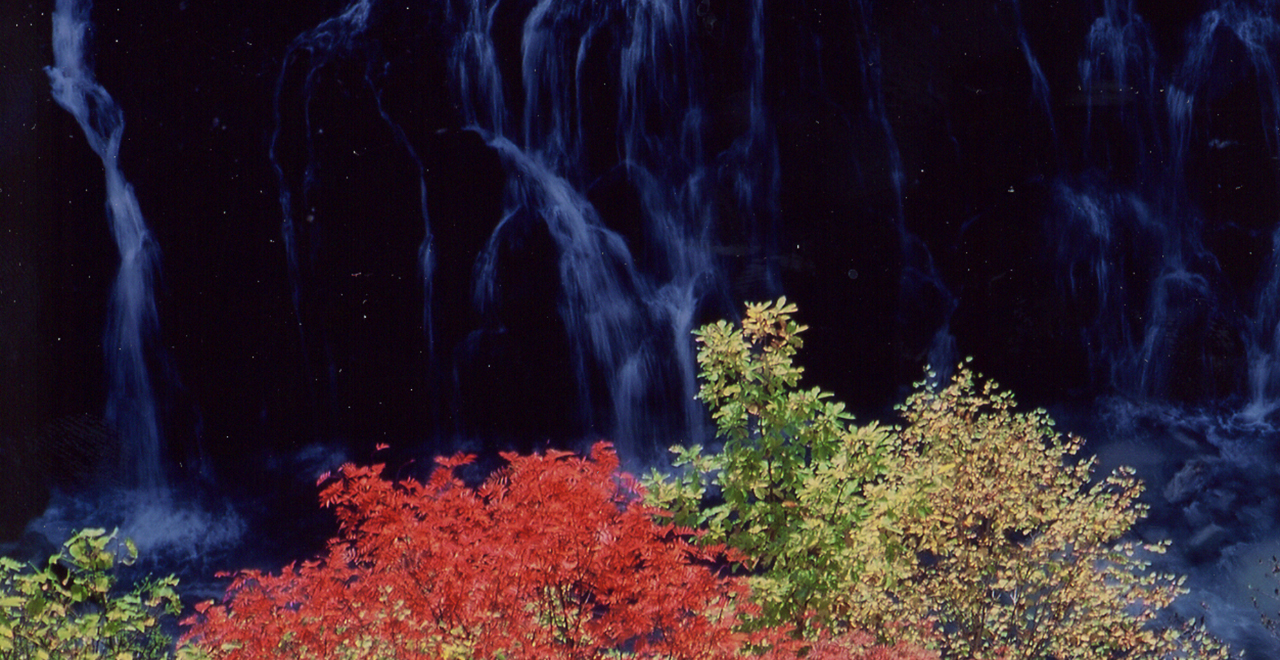 紅葉と白ひげの滝