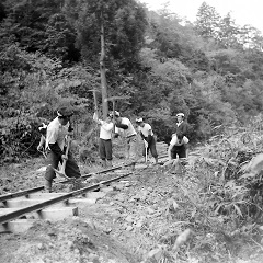 【東北局：森林鉄道】46（津軽森林鉄道･金木）保線作業_年代昭和