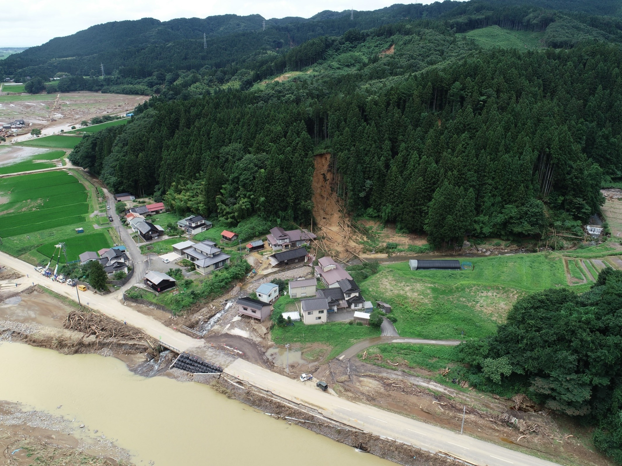 7月25日からの大雨により林地荒廃が発生（山形県酒田市）
