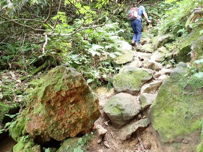 岩場の歩行