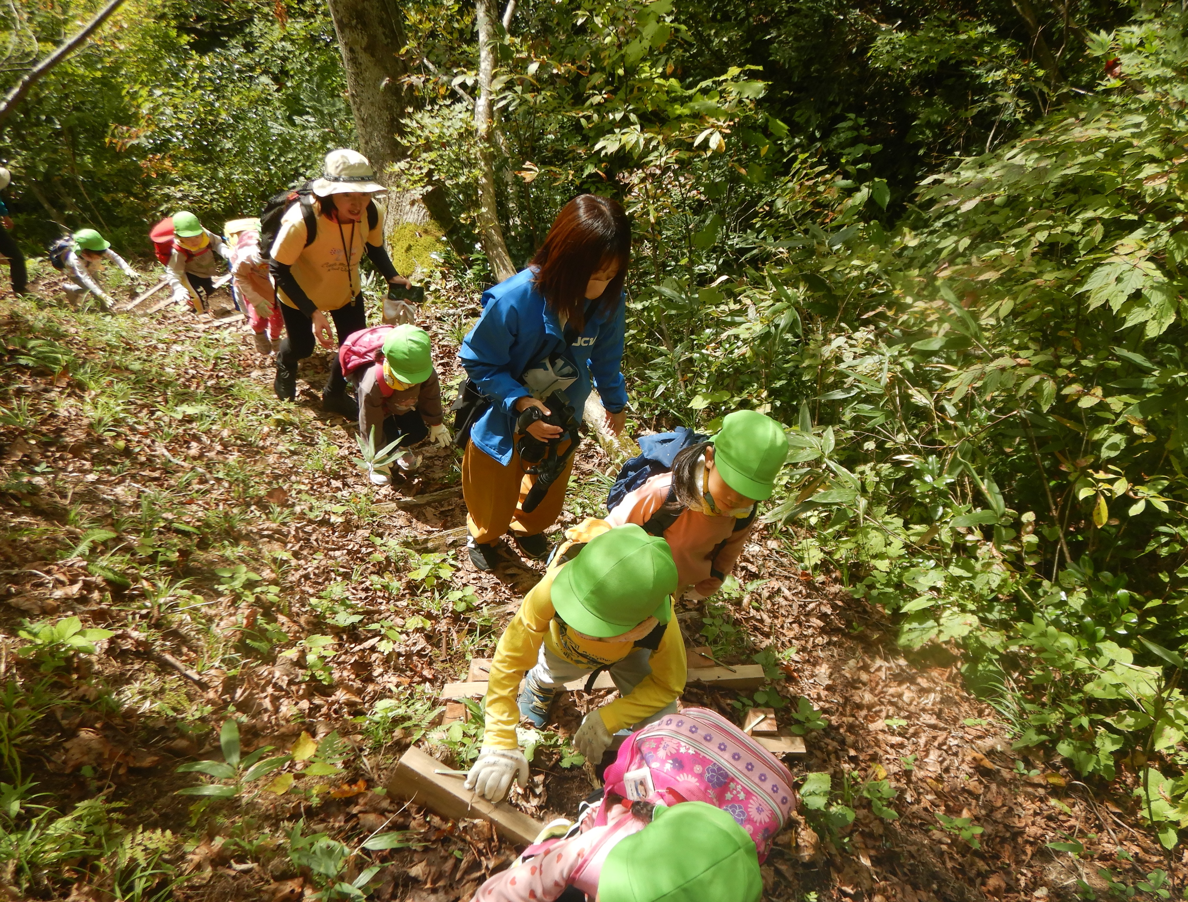 園児登山の様子