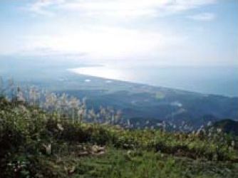 米山山頂より頸城平野と日本海