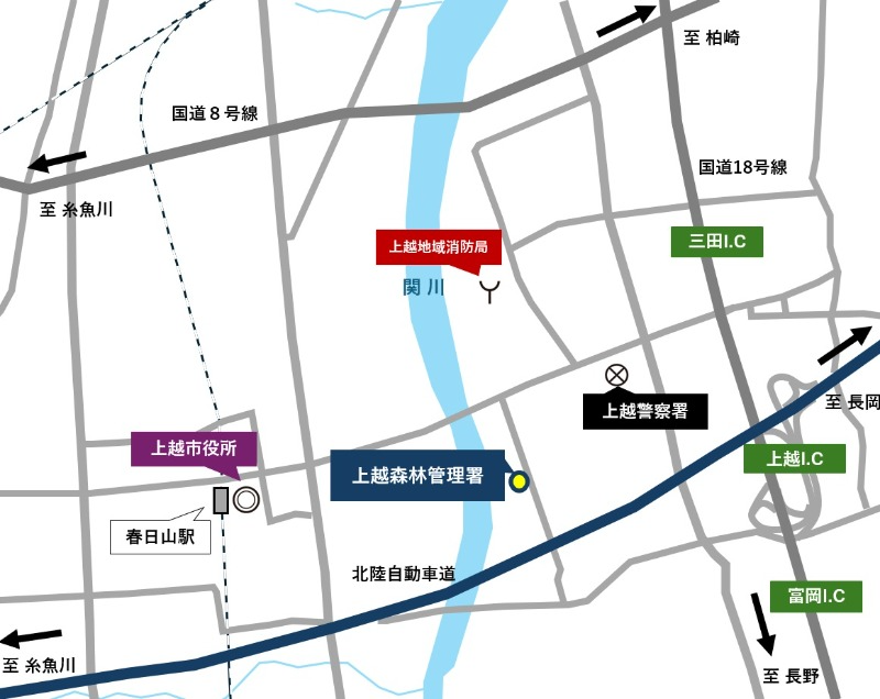 上越森林管理署案内図