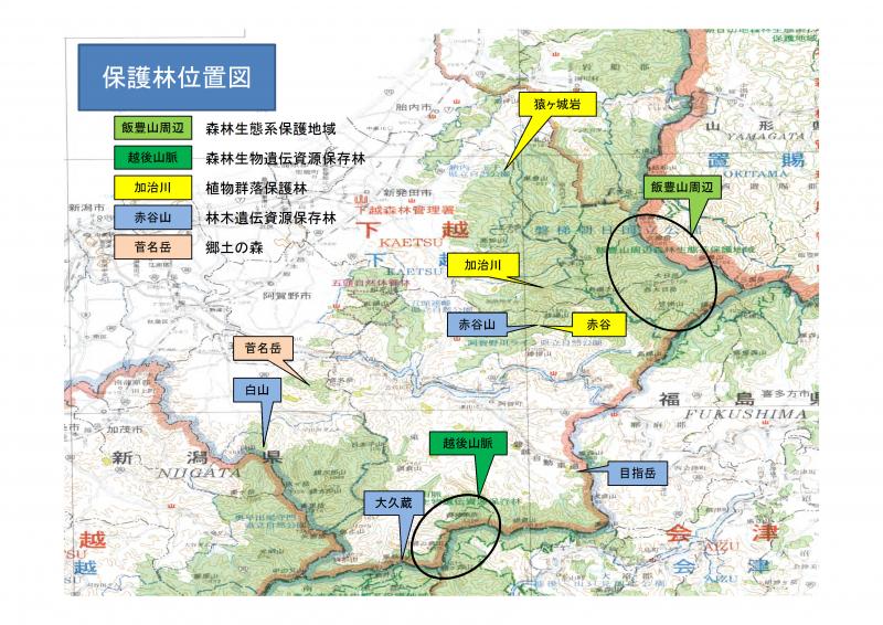 図4保護林の位置