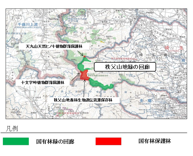 秩父山地位置図