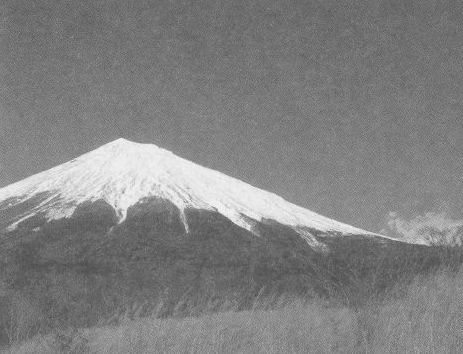 台風被害地から望む霊峰富士