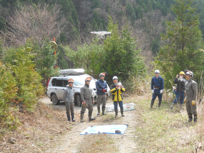 マルチコプターによる試験地の空撮