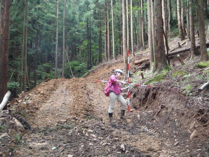 インターンシップ森林作業道勾配