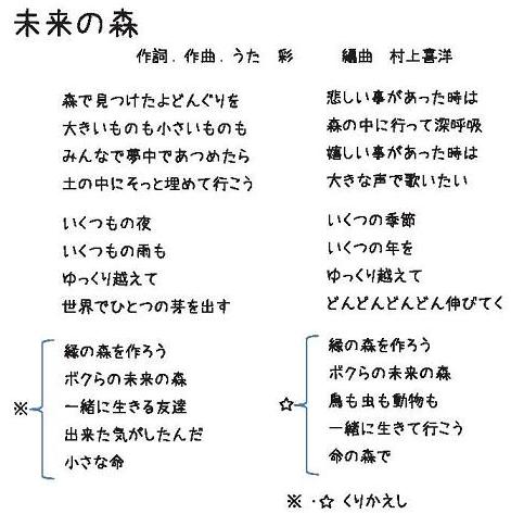 未来の森歌詞