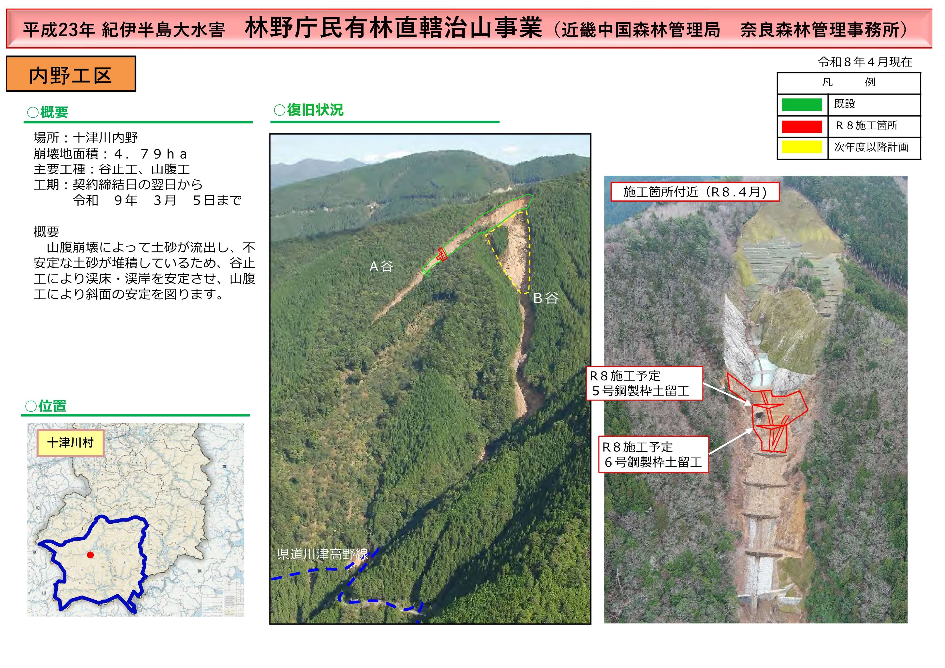内野工区の工事進捗状況