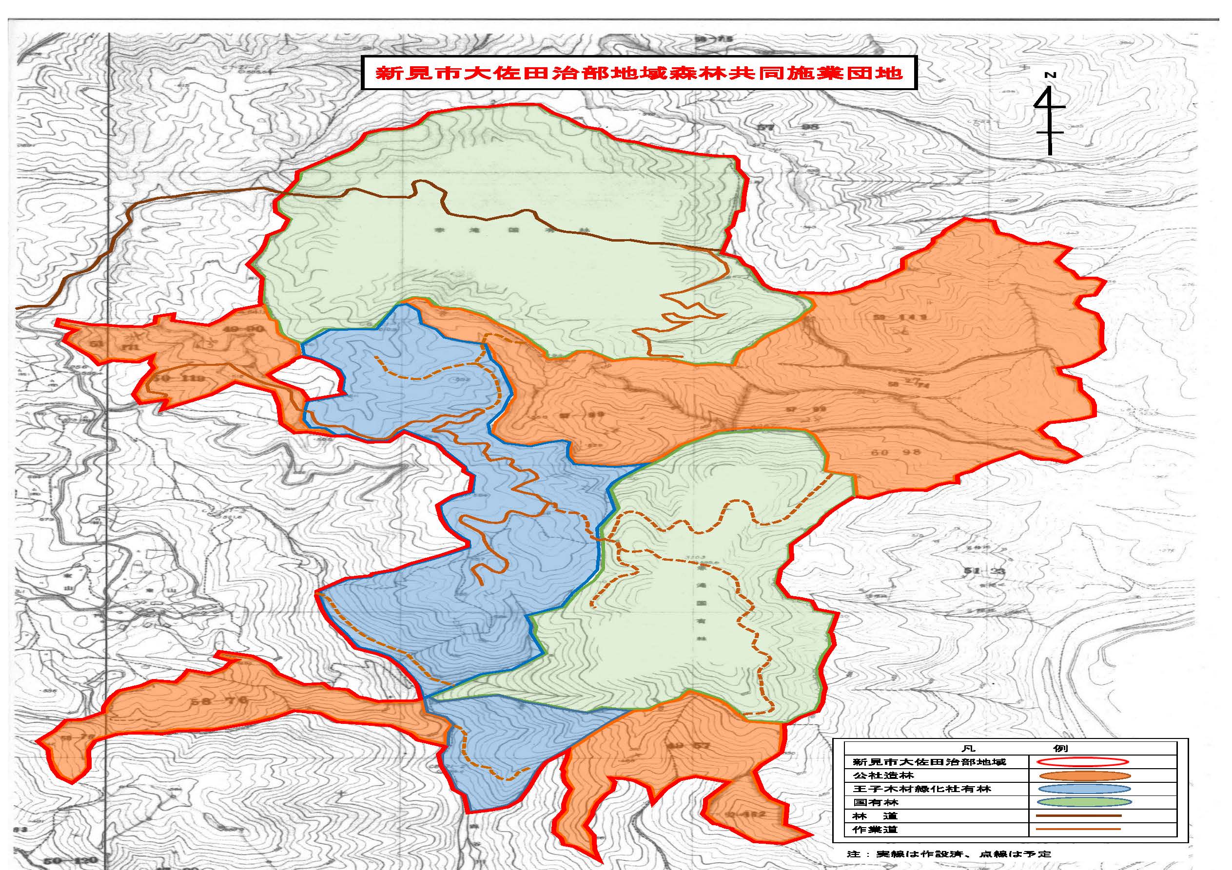 森林共同施業団地位置図