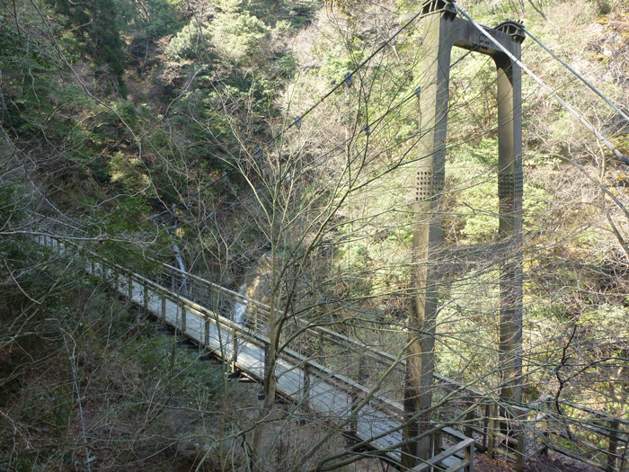 滝を鑑賞するための吊橋