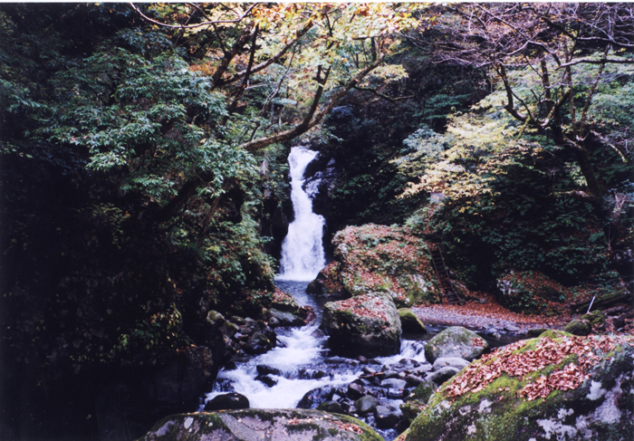 【真作】掛軸　中山勝山　三界相生財運図　幻想的な滝と霧の風景　共箱入　Q134 真作】掛軸中山勝山三界相生財運図幻想的な滝と霧の風景共箱入Q134